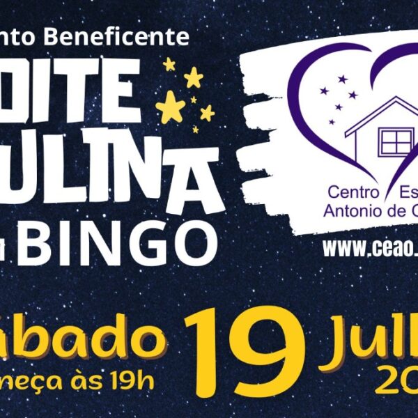 Festa Julina do CEAO com bingo beneficente e comidas tipicas. Sábado dia 19.07.202 a partir das 19h